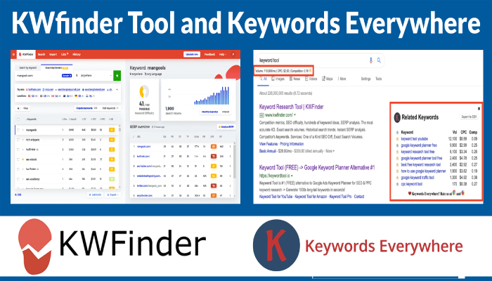KWfinder Tool and Keywords Everywhere